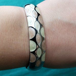 2/15$ Silver tone enamel bracelet